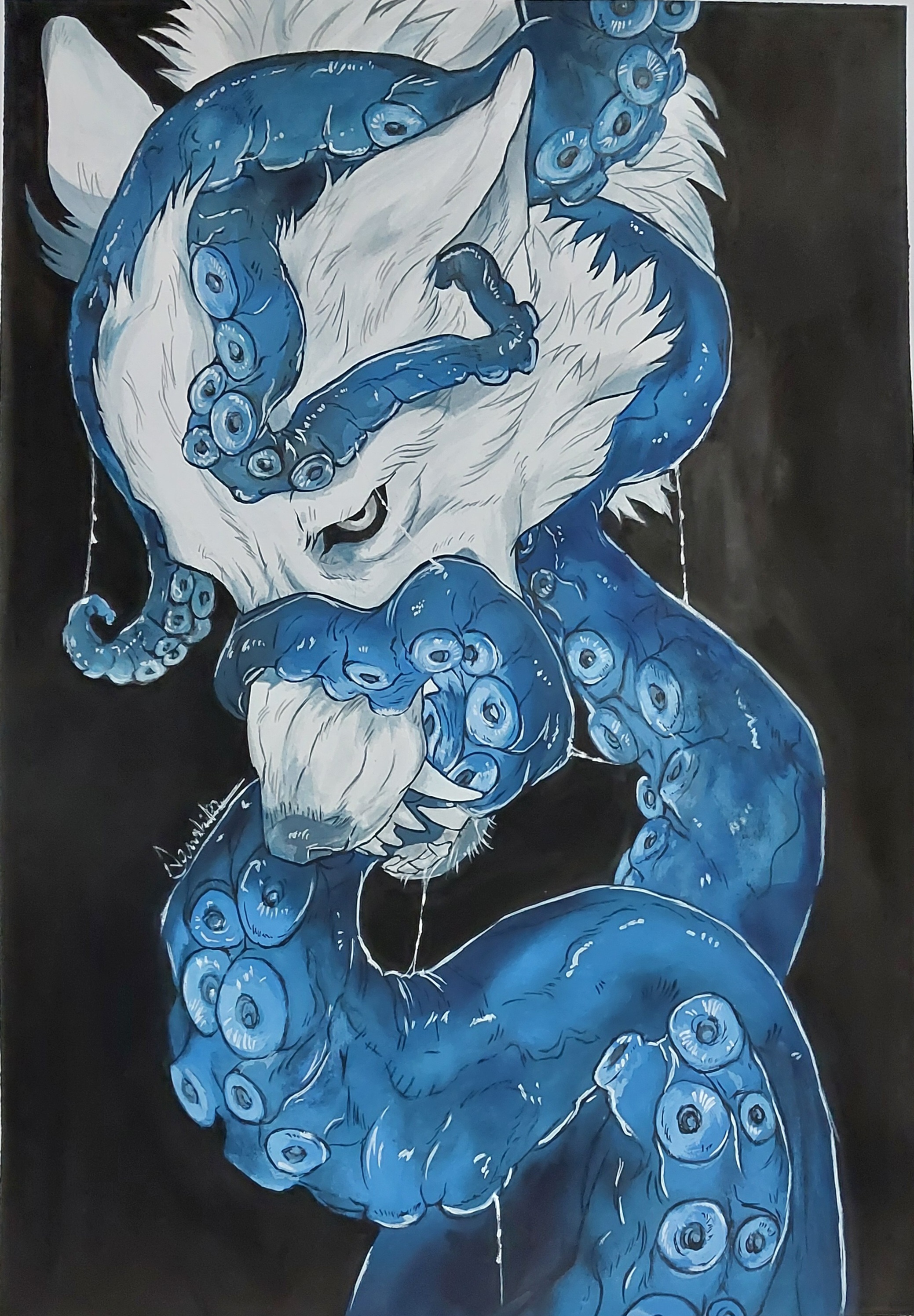 Blue Wolf and Octopus