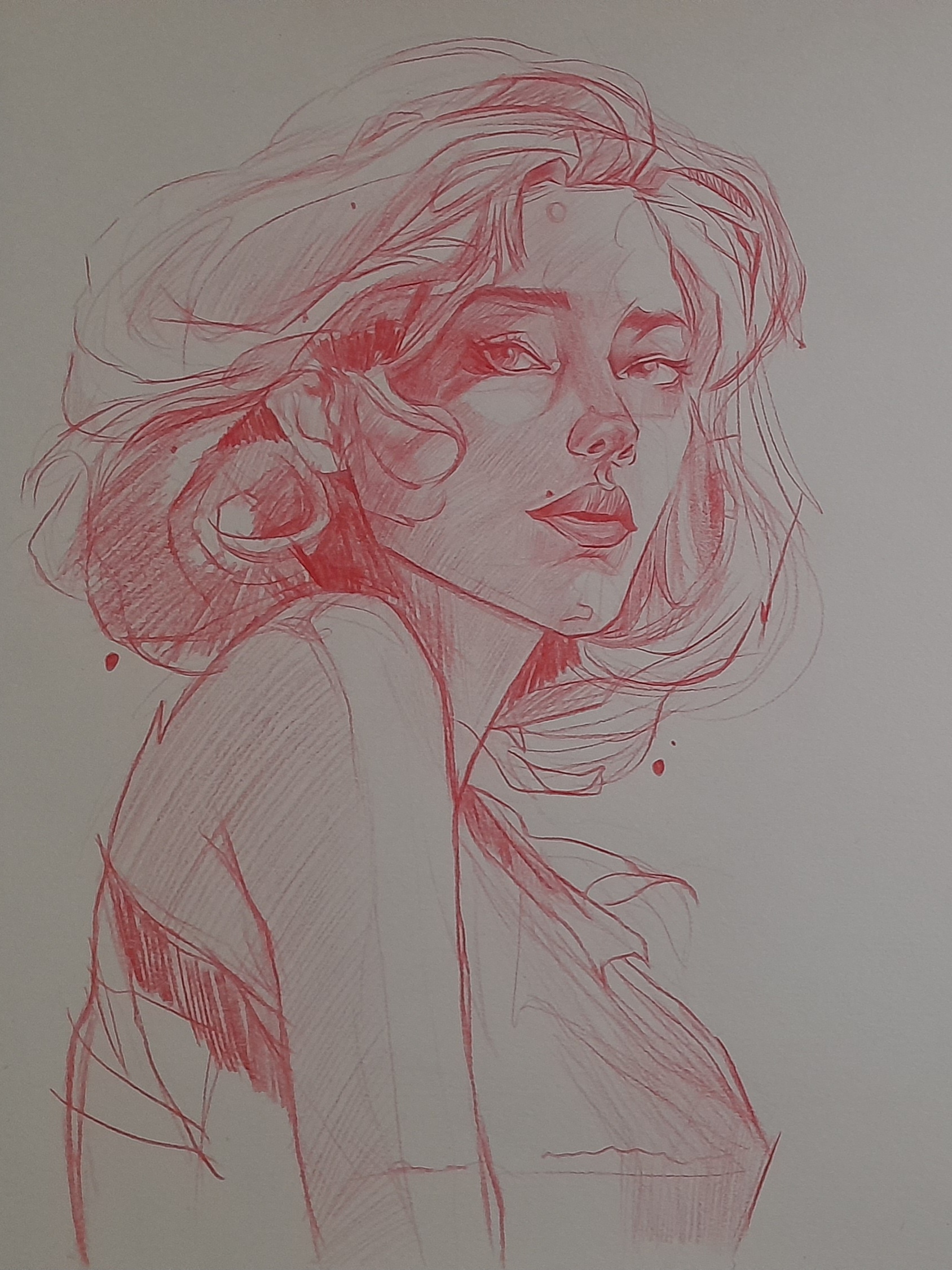 Red Pencil Portrait